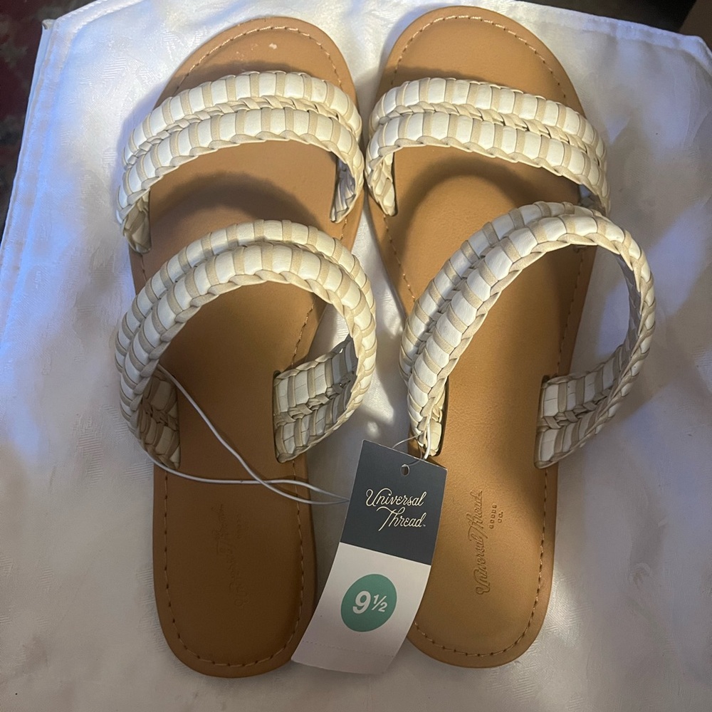 Universal Thread Cream Braided Slide Sandals